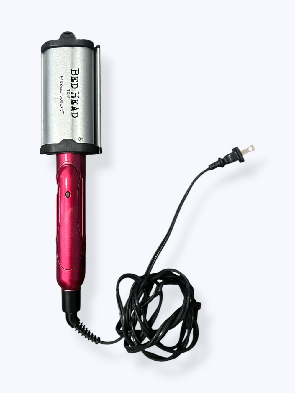 Bed Head Makin' Waves Tourmaline Ceramic "S" Waver in hot pink and silver.